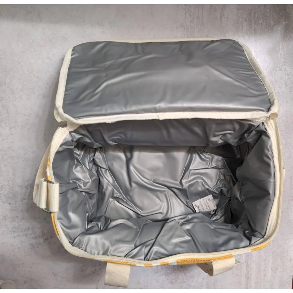 NWT Business & Pleasure Co. Yellow Gold White Striped Insulated Cooler Lunch Bag - Picture 3 of 8